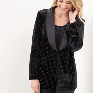 Black Velvet and Silver Stud Jacket NWT